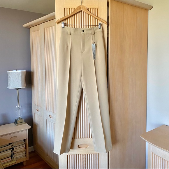 Zara straight leg trouser pants tan - Picture 5 of 11